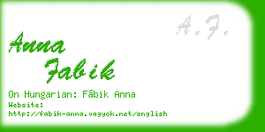 anna fabik business card