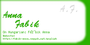 anna fabik business card